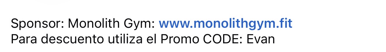 Promoción Monolith Gym